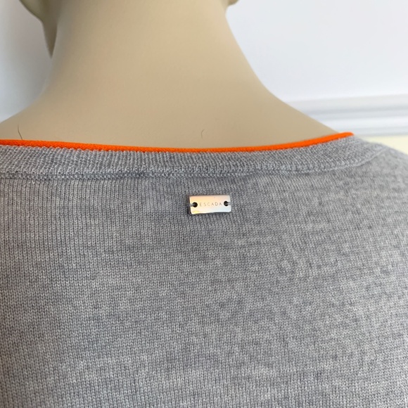 ESCADA Sport gray dragonfly wool top - Picture 9 of 12